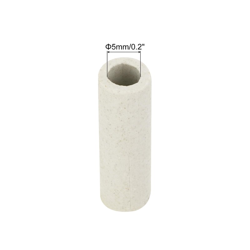 sourcing map 10pcs 5mm Dia Ceramic Tube Insulated Electronic Wire
