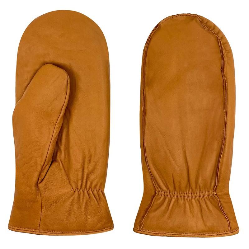 Harssidanzar Mens Winter Gloves,Leather Mitten Glove Thermolite Lined, Tan S