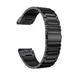 LDFAS Fenix 8/7S/6S/5S Band, 20mm Titanium Metal Quick Fit Watch Strap Compatible for Garmin Fenix 7S/6S Pro/5S/5S Plus/D2 Delta S/Instinct 2S, Black