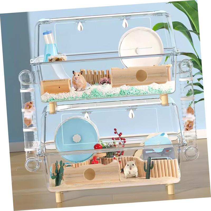 Sosoport Hamster Bamboo Hideout Tunnel Plaything Medium Natural Chew Toy