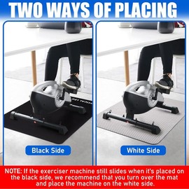 Non-Slip Workout Mat for Ellipse Leg Exerciser, Electric Seated Foot Pedal Exerciser, Suitable for Elliptical Machines, Stability & Floor Protection - Style: Black