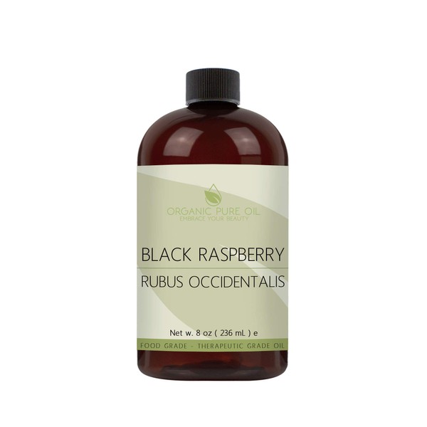 Black Raspberry Seed Oil - 8 oz - 100% Pure, Unrefined, Cold Pressed, Natural, Non-GMO, Vegan Carrier Oil for Skin, Hair, Nails, Body, Arms, Legs & more - Premium Therapeutic Grade A