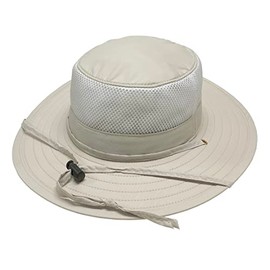 Broner Ripstop Nylon Floatable Outdoor Sun Hat with Nylon Mesh Side Panels, Putty, Medium