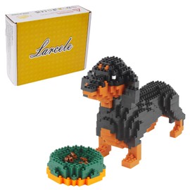 Larcele Micro Dog Building Blocks, Toy Bricks, Pet Building Blocks, 898 Pieces, KLJM-02 (Dachshund), Reusable