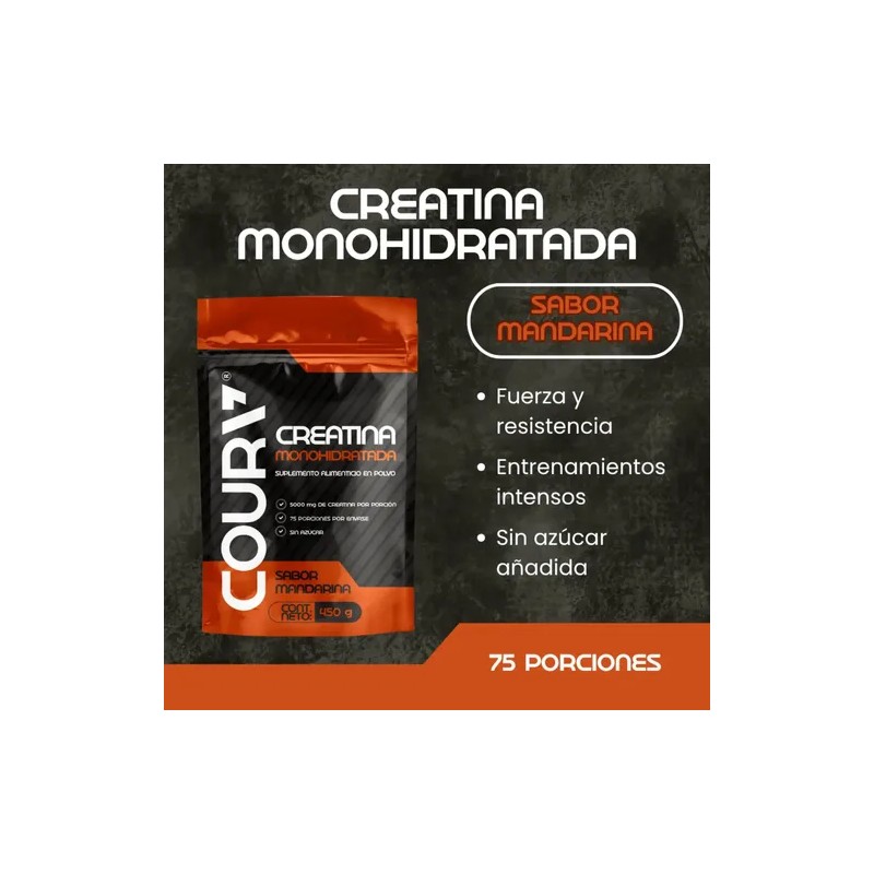 Coura Creatina Monohidratada 450 Porciones Magnesio Potasio Calcio Hierro Fósforo
