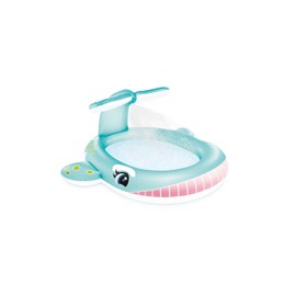 INTEX 57440EP Inflatable Whale Spray Pool: Built-in Water Sprayer – Convienient Drain Plug – Durable Vinyl – 53 Gallon Capacity – 79" x 77" x 36"