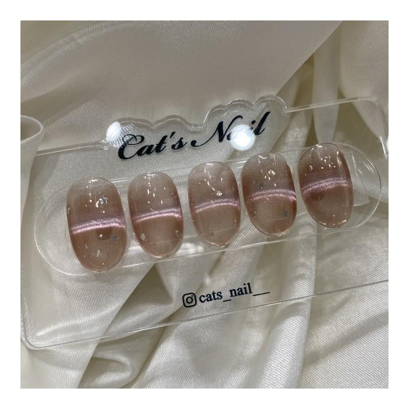 Barcode Magnetic Nail Handmade Nail Tips - Oval / 바코드
