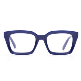 ZUVGEES Retro Style Blue Light Blocking Reading Glasses Big Eyeglass Frames Large lens Computer Readers (Blue, 1.5)