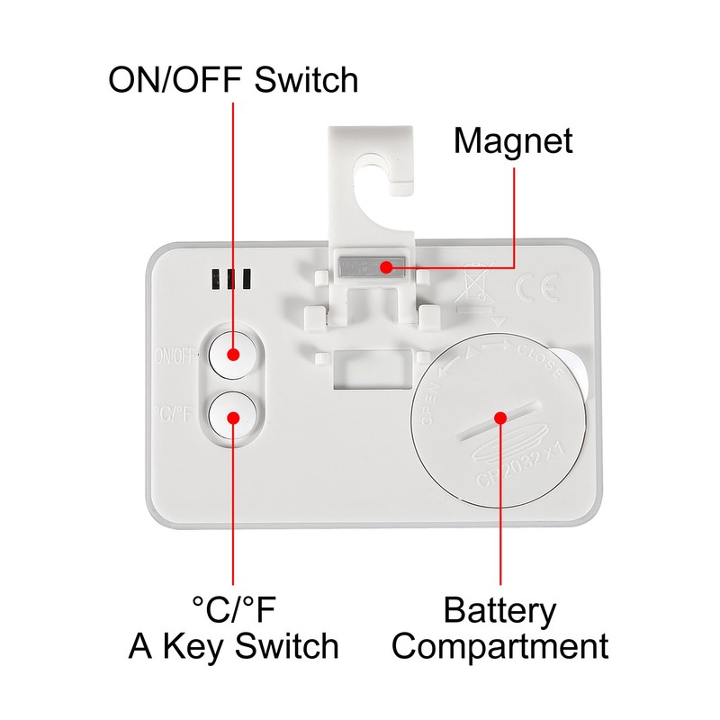 DWEII Mini Refrigerator Fridge Thermometer, 4 Pack Digital Freezer Thermometer