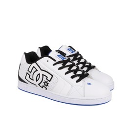 DC Men's Net Skate Shoe, White/Black/Blue, 16