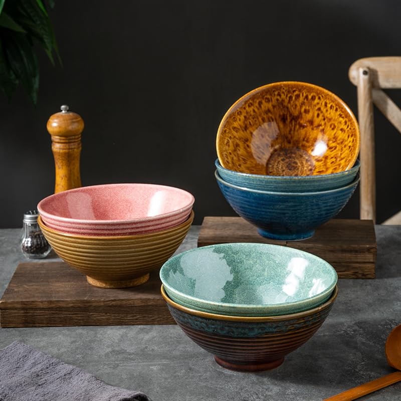 Ceraozmus Ceramic Ramen Bowl Set - Set of 8, 2