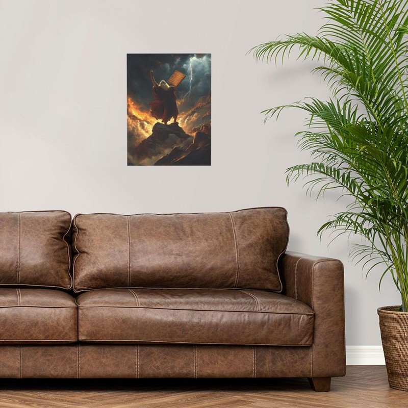 famassiser Moses Ten Commandments Painting - Mount Sinai Artwork, Religious