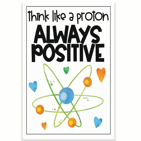 Think Like A Proton Always Positive Classroom Poster - Science