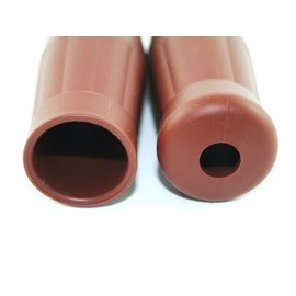 Handle Set with 2 x Old Style Grips in Brown for 1 Inch Handlebars for H-D