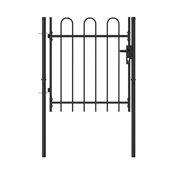 vidaXL Fence Gate Single Door with Arched Top Steel 39.4"x39.4"