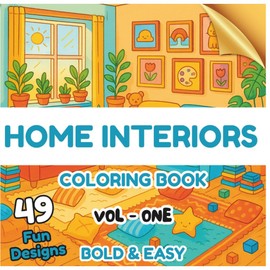Home Sweet Home Coloring Book: Home Decor, Furniture & Dream Room Coloring Pages, Modern, Cozy, and Minimalist Room Designs: Relax and Color Stylish ... | Large Print, Stress Relief, Mindfulness Art