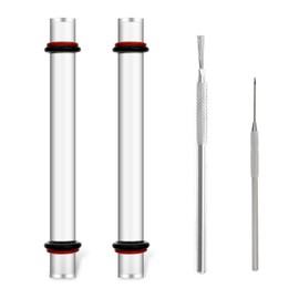 2 Pcs Polymer Clay Roller Tools, Acrylic Roller Clay Rolling Pin, 2 Pcs clay needle, Clear Acrylic Clay Roller Clay Rolling Pin with Thickness Rings for Shaping Sculpting Clay Art Craft DIY Tool