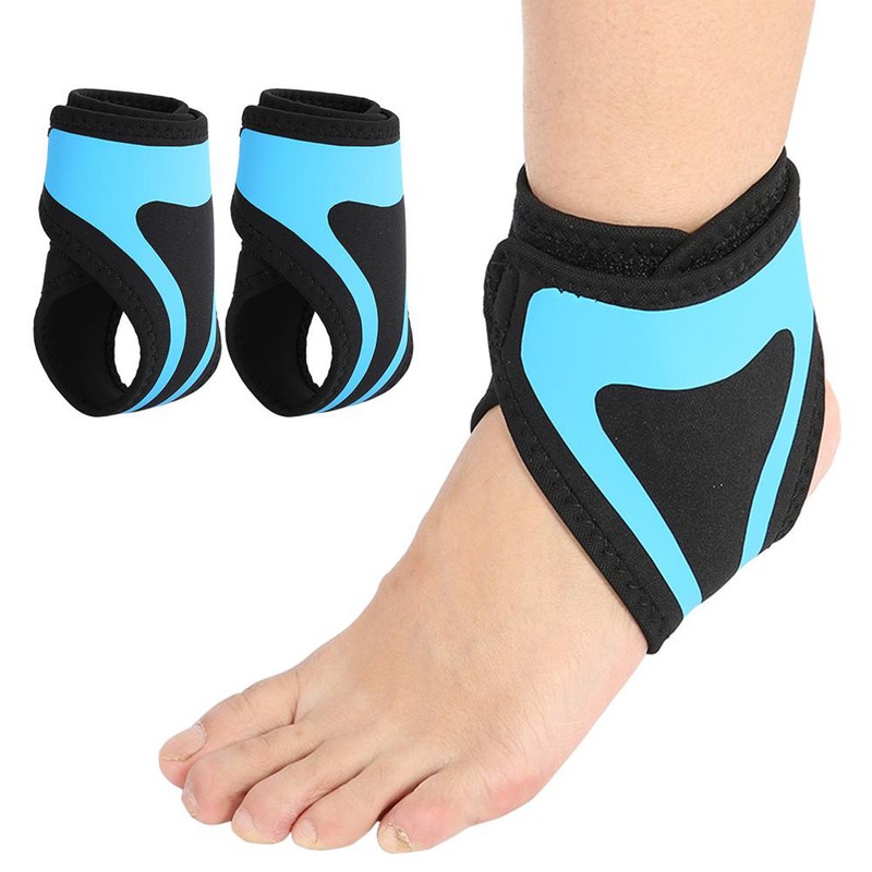 Ankle Support Brace Protector Adjustable Foot Achilles Strap Bandage Blue