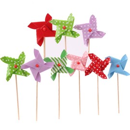 Alasum Pinwheels Toothpick Decor - Windmill Toothpick Decor Pinwheel Cupcake Decorations Pinwheel Cupcake Toppers Windmill Picks Cupcake Decoration Mini Cupcake Toppers