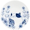 Ceramic Indigo Ronron and Mew Small Plate, Mew Size: Approx.