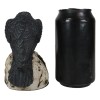 Foreboding Dark Crow Raven On Skull Statue 5"Tall Ossuary Scavenger