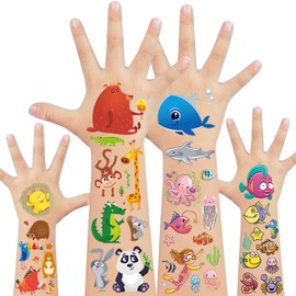 EMOME 400 Styles Animals Tattoo for Kids, Cute Temporary Tattoo Kids for Boys Girls, Ocean, Jungle Tattoo Stickers for Party Decorations Favors Supplies(50 Sheets)