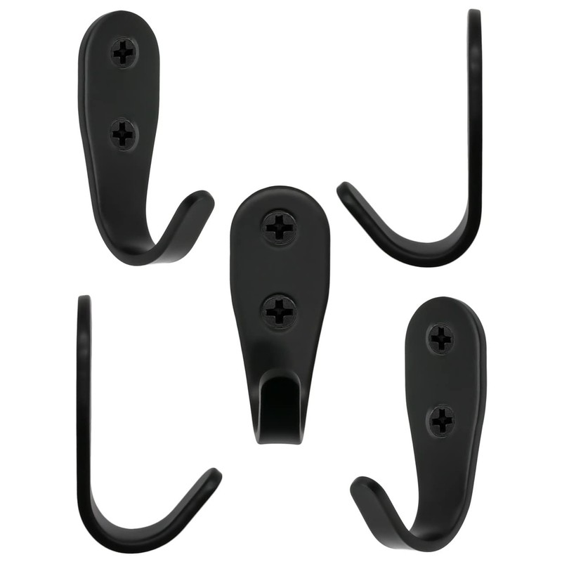 FUXXER® 5 Classic Iron Hooks, Coat Hooks, Clothes Hooks, Furniture
