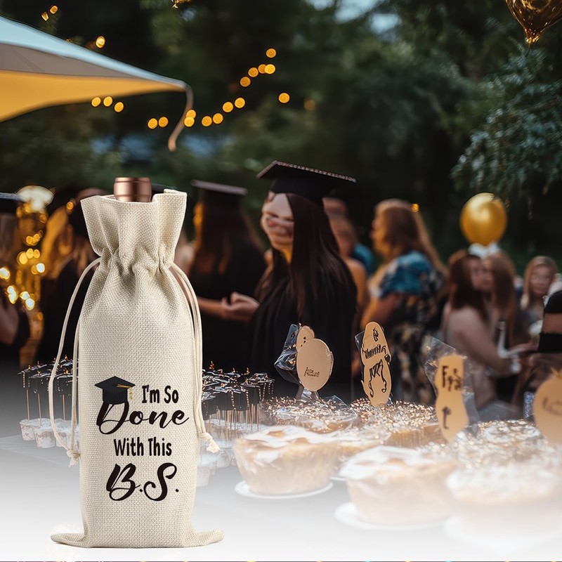 BARREEMO Funny Bachelor of Science Degree Graduation Gifts Wine Bag