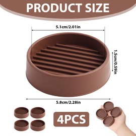 FunWorth Rubber Castor Cups 2 Inch, 4PCS Round Furniture Coasters Cups Floor Protectors, Carpet Protector Cups Sofa Feet Protectors for Wooden Floors