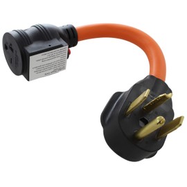 AC WORKS 30 Amp 4-Prong Dryer Wall Outlet Adapter (To 6-20 With Breaker)