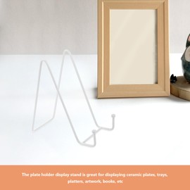 Alipis Plate Stands for Large Heavy Duty Display Metal Picture Frame Holder Stand Table Top Easels for Decorative Platter, Book, Plaque, Photo White