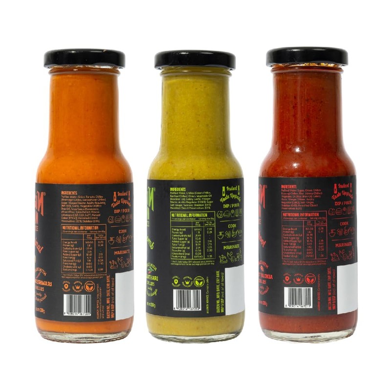 NAAGIN Indian Hot Sauce Combo (Original x 1, Kantha x