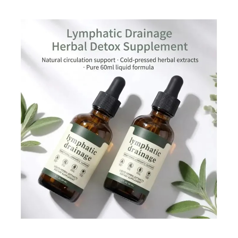 2pcs Gotas Líquida Drenaje Linfático Liposomal 4oz Sin Sabor