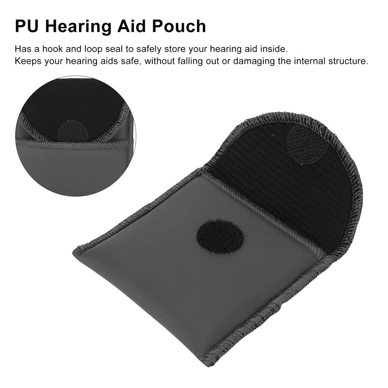 Hearing Amplifier Case, PU Leather Protection Case Pocket Size Carry