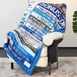 Bonus Son Blanket Gift for Stepson for Farthers Day from Stepdad/Stepmom- to My Bonus Son Letter Best Bonus Son Blanket - Birthday for Step Son from Step Father 50''x60''