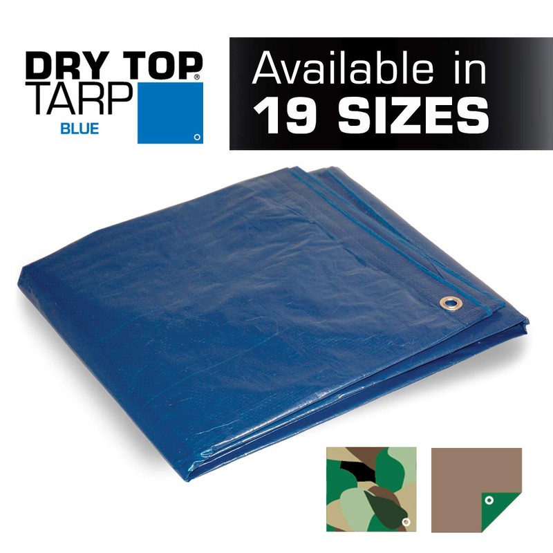 26x40 Multi-Purpose Blue Medium Duty DRY TOP Poly Tarp (26'x40')