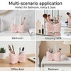 Pink Bow Toothbrush Holder,2‑Slot Ceramic Cute Girly Bathroom Decor