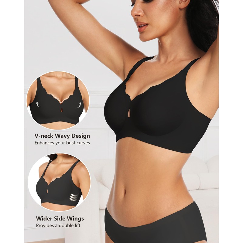 Gailife Wireless Bras for Women No Underwire Wave Push Up