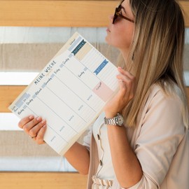 PACKLIST Weekly Planner Pad A4 without Fixed Date. Diary Family Planner with Weekly Goal, To Do List, Top 3, Notes, Plans, Important, Large Note Field - Exclusive Calendar with Eco Packaging
