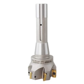 Accusize Industrial Tools 2-1/2'' Cutting Diameter by 6-1/8'' Oal 90 Degree R8 Shank Indexable End Mill with 6 Apkt1604 Carbide Inserts, 0028-6907