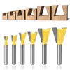 Meihejia 1/4 Inch Shank Dovetail Router Bit Set - 6