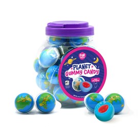 Earth Planet Gummy Balls - 19 Ounce Jar (30 Count) - Strawberry Jelly Filled Gummies - Individually Wrapped Gummy Candy - Party Favors - Earth Gummies for Goodie Bags by Funtasty