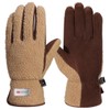 Harssidanzar Womens Winter Sherpa Gloves Thermal Thinsulate Lined Genuine Suede
