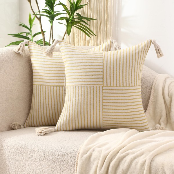 Tosleo Boho Decorative Throw Pillow Covers 18 x 18 Set