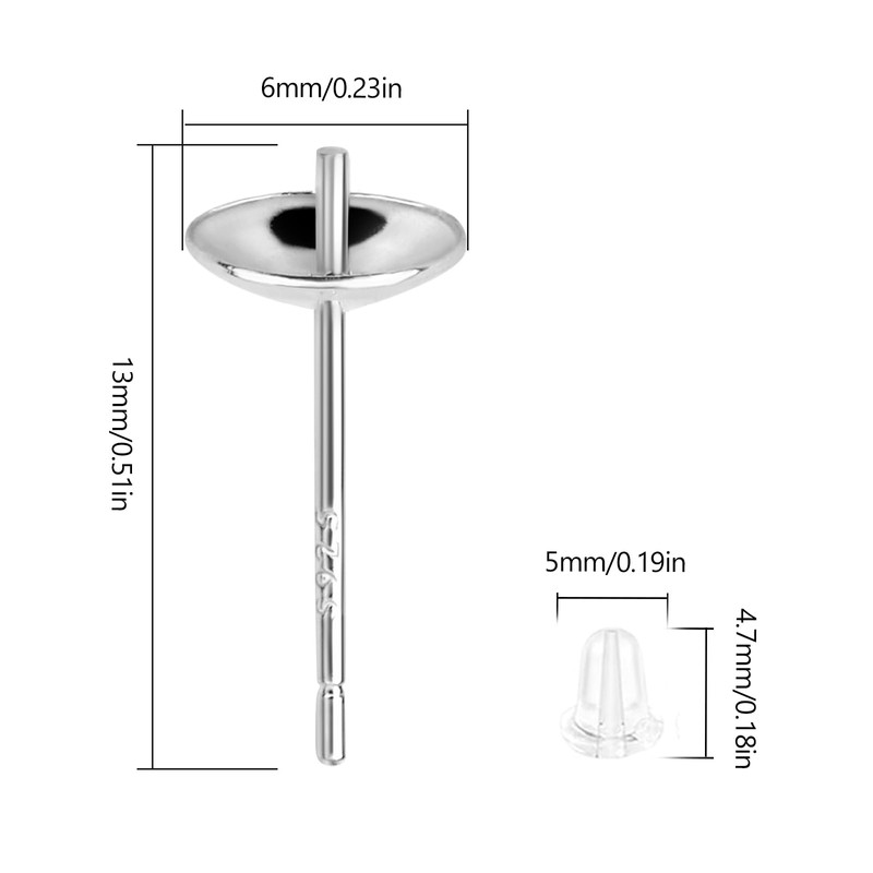 2 Set S925 Sterling Silver Earring Posts - Hypoallergenic Earring