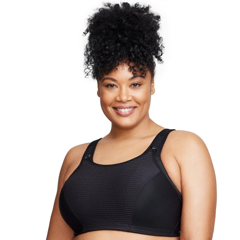 Glamorise Women's Sports Bra, Uniform black