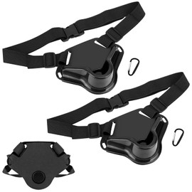 SANLIKE Fishing Belt 2PCS Adjustable Fishing Fighting Belt Deep Sea Fishing Gear, Offshore Tackle Boat Fishing Fishing Rod Belt Holder for Saltwater or Freshwater, Black