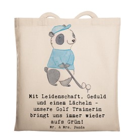 Mr. & Mrs. Panda Tragetasche Golf Trainerin Leidenschaft - Geschenk, Dankbarkeit, Geschenk Trainerin, Trainerin Aufmerksamkeit, Danksagung Trainerin,
