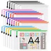 A4 Plastic Zip Folders - 24 PCS Zipper File Bags