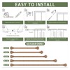 HTZON Wood Curtain Rods for Windows 66 to 120 Inch,1